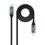 Nanocable Cable USB 3.2 Tipo-C 10.01.4301, USB-C Macho a USB-C Macho, 100W 5A, 20Gbps, 4K 60Hz, Thunderbolt 3, 1m, Color Gris y Negro